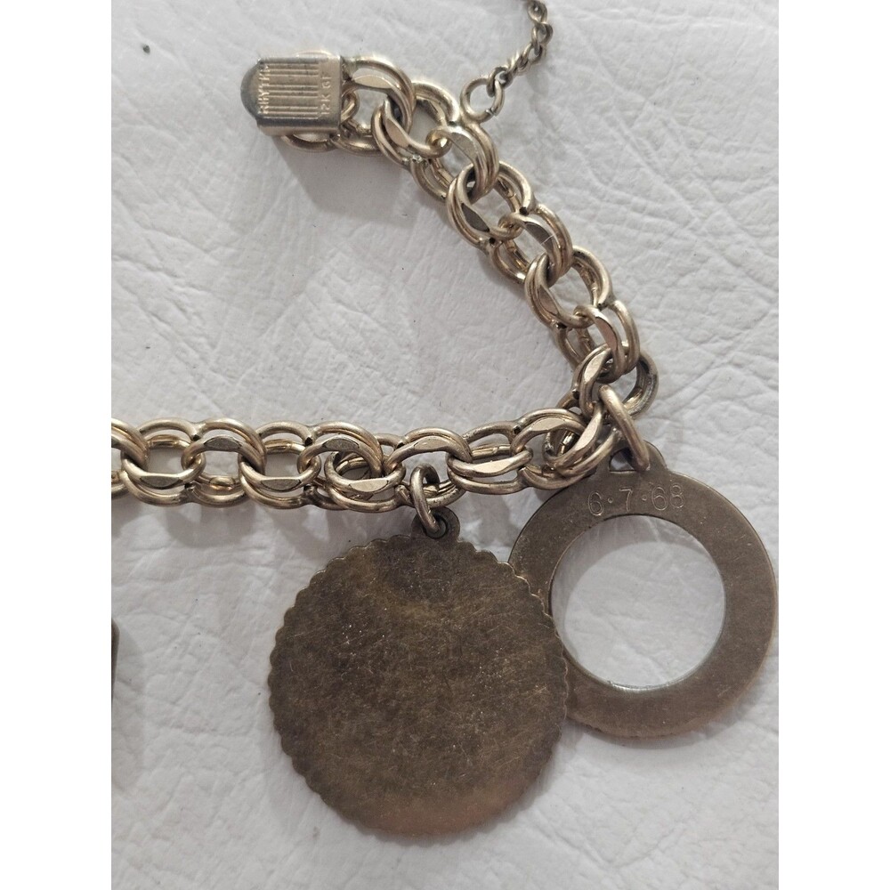 RYTHEM 12K Gold Filled Charm Bracelet Birthday Dangle Charms 7in Slide Closure - Picture 10 of 16